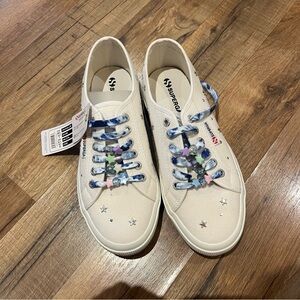 New Tie Die Laces Bedazzled Superga Sneakers